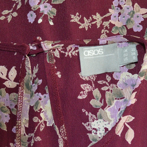 ASOS Floral Cold Shoulder Dress Sz 6 - Picture 3 of 5